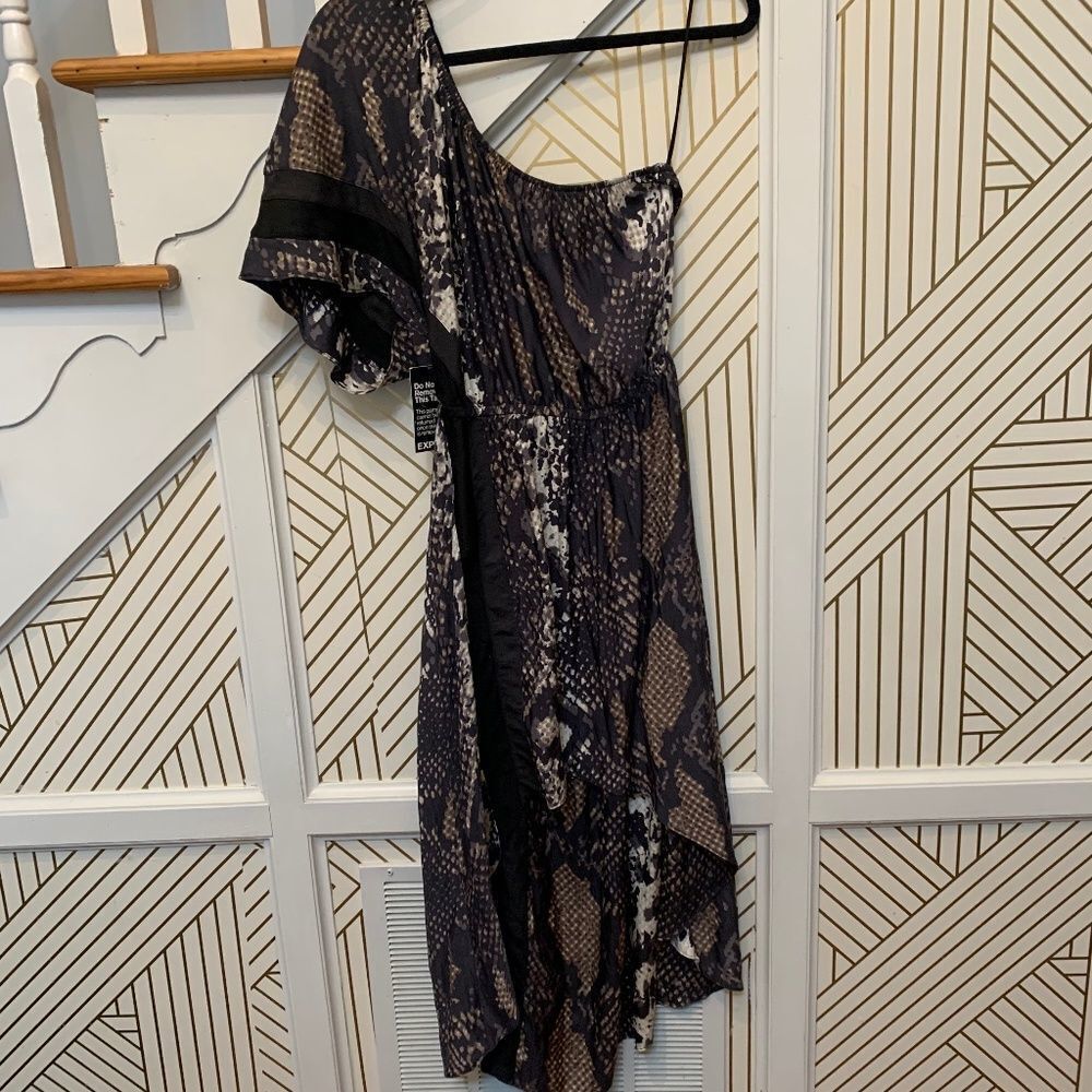 Express Off The Shoulder NWT Snake Skin Dress
